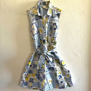 J Crew girls tie-waist shirt dress